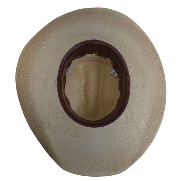 Atwood Made in Mexico Hereford Low Crown Long Oval Palm Leaf Cowboy Hat - 6 7/8 - Picture 6 of 9